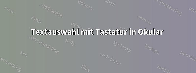 Textauswahl mit Tastatur in Okular