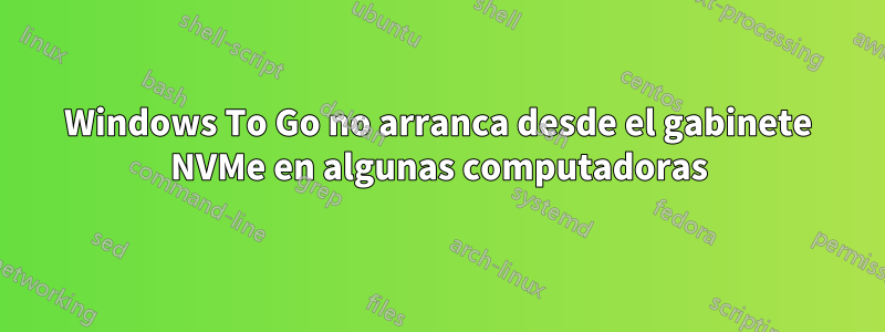 Windows To Go no arranca desde el gabinete NVMe en algunas computadoras