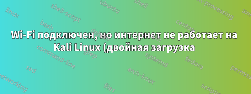 Wi-Fi подключен, но интернет не работает на Kali Linux (двойная загрузка)