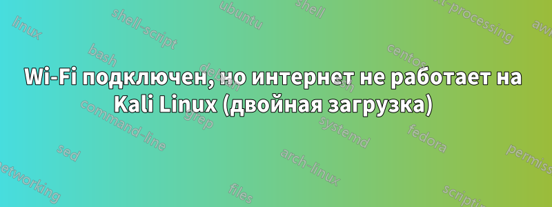 Wi-Fi подключен, но интернет не работает на Kali Linux (двойная загрузка)