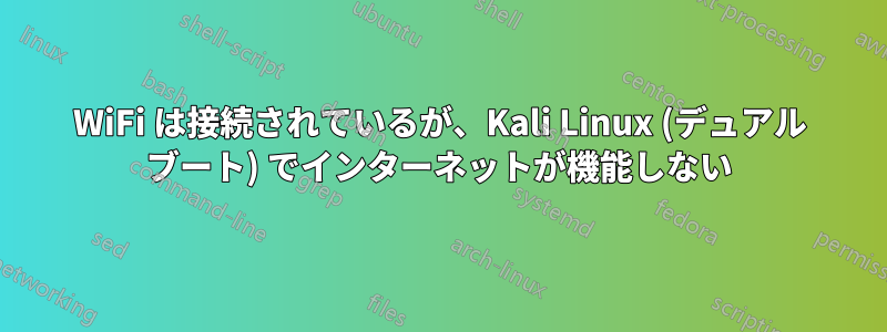 WiFi は接続されているが、Kali Linux (デュアル ブート) でインターネットが機能しない