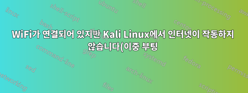 WiFi가 연결되어 있지만 Kali Linux에서 인터넷이 작동하지 않습니다(이중 부팅).