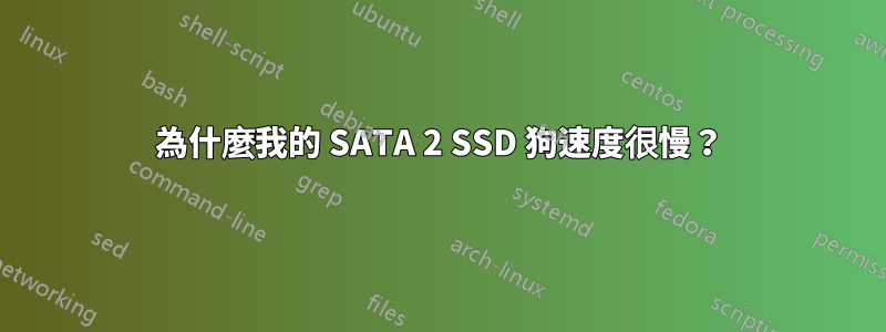 為什麼我的 SATA 2 SSD 狗速度很慢？