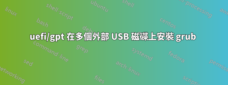 uefi/gpt 在多個外部 USB 磁碟上安裝 grub