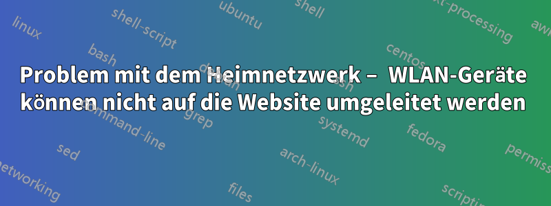 Problem mit dem Heimnetzwerk – WLAN-Geräte können nicht auf die Website umgeleitet werden