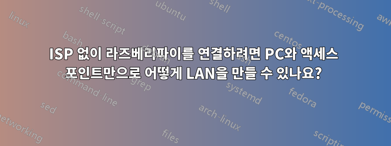 ISP 없이 라즈베리파이를 연결하려면 PC와 액세스 포인트만으로 어떻게 LAN을 만들 수 있나요?
