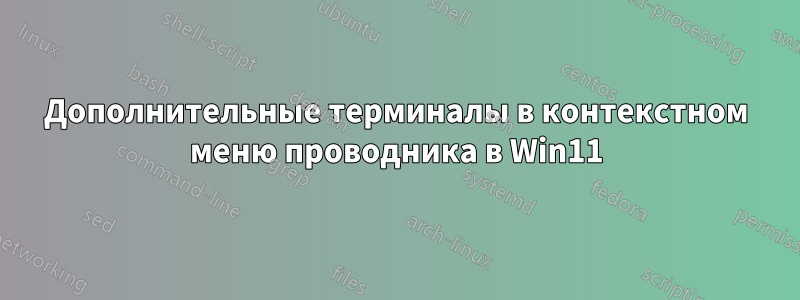 Дополнительные терминалы в контекстном меню проводника в Win11