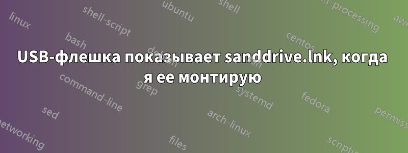 USB-флешка показывает sanddrive.lnk, когда я ее монтирую