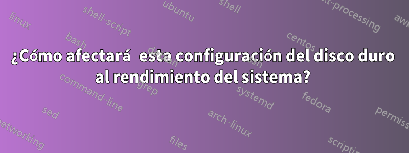 ¿Cómo afectará esta configuración del disco duro al rendimiento del sistema?