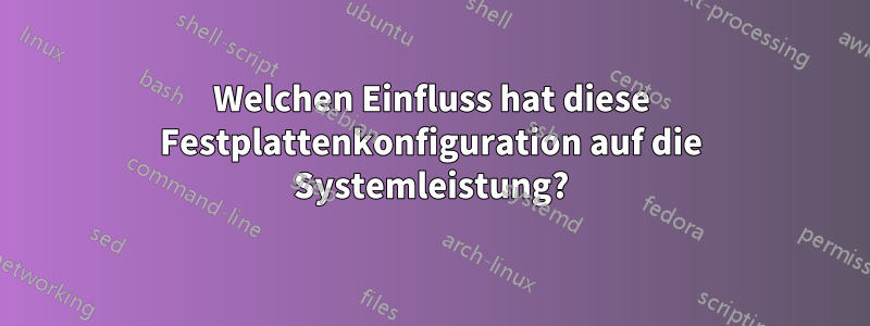 Welchen Einfluss hat diese Festplattenkonfiguration auf die Systemleistung?