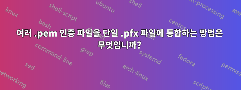 여러 .pem 인증 파일을 단일 .pfx 파일에 통합하는 방법은 무엇입니까?