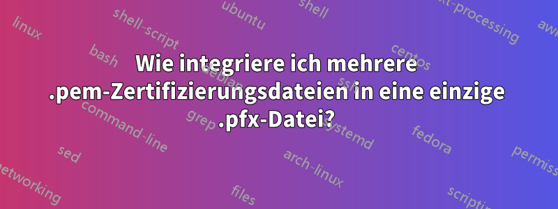 Wie integriere ich mehrere .pem-Zertifizierungsdateien in eine einzige .pfx-Datei?