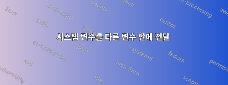 시스템 변수를 다른 변수 안에 전달