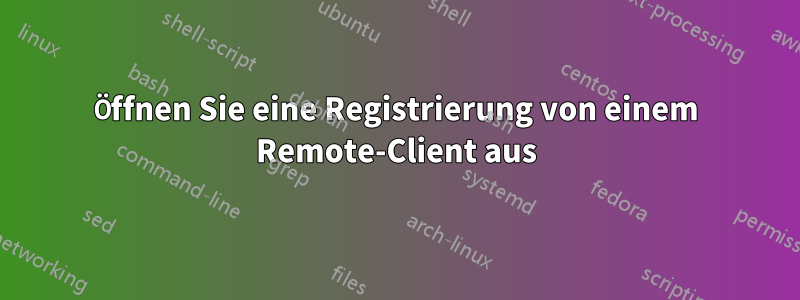 Öffnen Sie eine Registrierung von einem Remote-Client aus