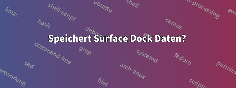 Speichert Surface Dock Daten?