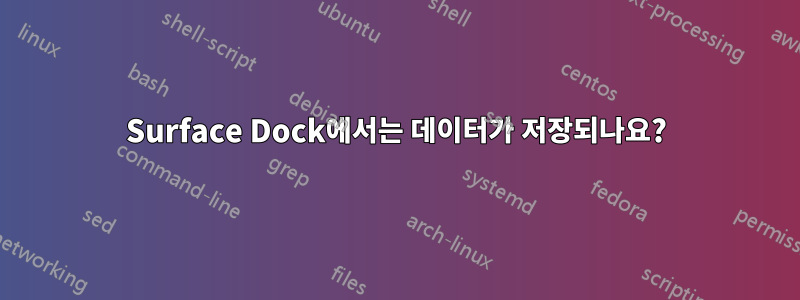 Surface Dock에서는 데이터가 저장되나요?