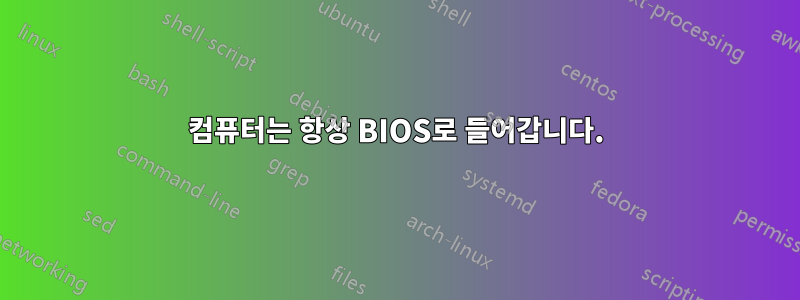 컴퓨터는 항상 BIOS로 들어갑니다.