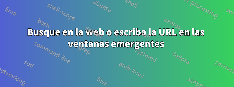 Busque en la web o escriba la URL en las ventanas emergentes