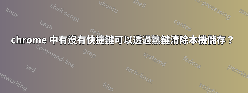 chrome 中有沒有快捷鍵可以透過熱鍵清除本機儲存？