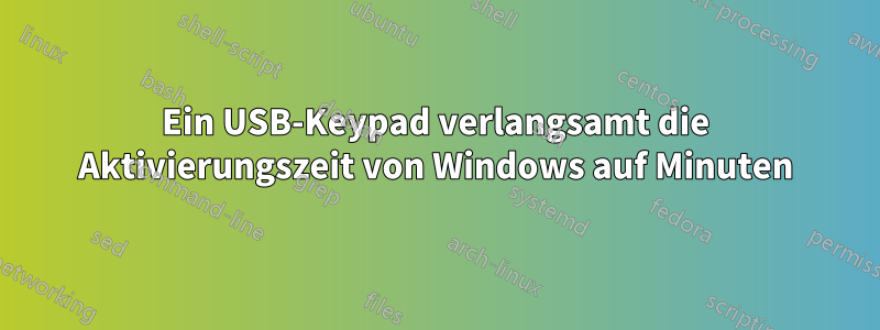 Ein USB-Keypad verlangsamt die Aktivierungszeit von Windows auf Minuten