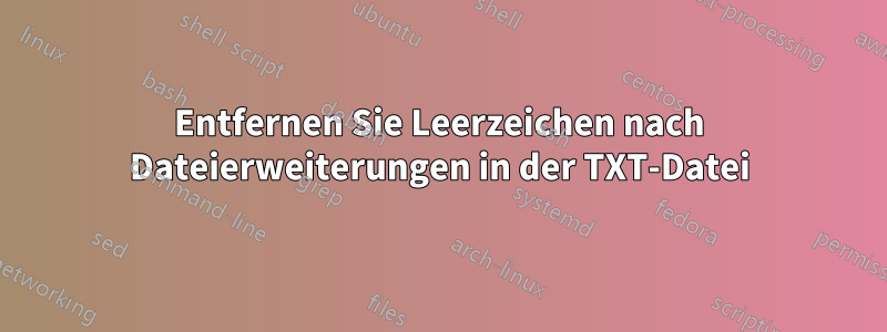 Entfernen Sie Leerzeichen nach Dateierweiterungen in der TXT-Datei