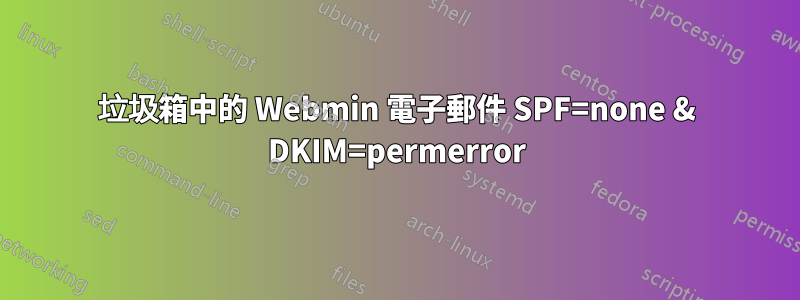 垃圾箱中的 Webmin 電子郵件 SPF=none & DKIM=permerror