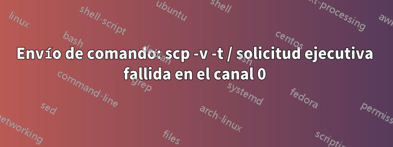 Envío de comando: scp -v -t / solicitud ejecutiva fallida en el canal 0