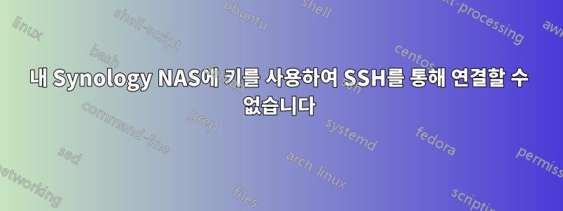 내 Synology NAS에 키를 사용하여 SSH를 통해 연결할 수 없습니다