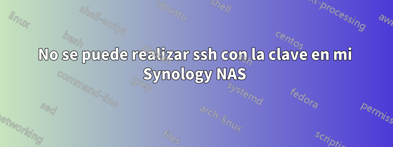 No se puede realizar ssh con la clave en mi Synology NAS