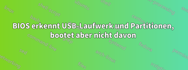 BIOS erkennt USB-Laufwerk und Partitionen, bootet aber nicht davon