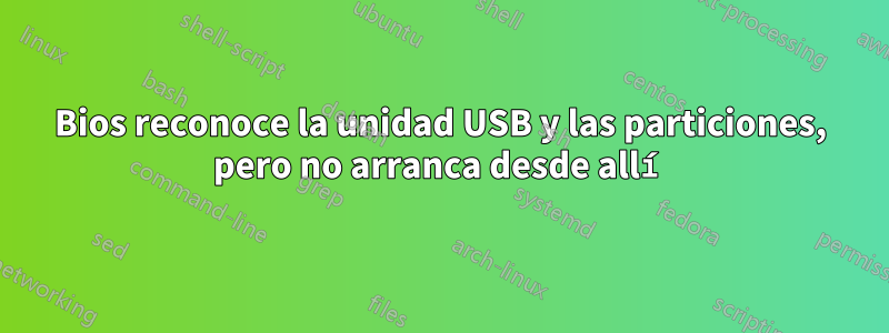 Bios reconoce la unidad USB y las particiones, pero no arranca desde allí