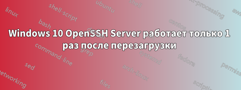 Windows 10 OpenSSH Server работает только 1 раз после перезагрузки