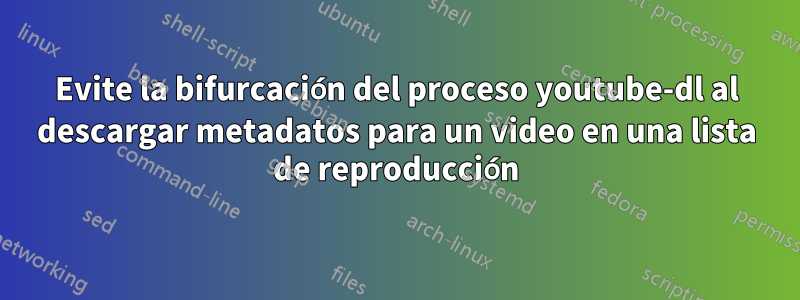 Evite la bifurcación del proceso youtube-dl al descargar metadatos para un video en una lista de reproducción