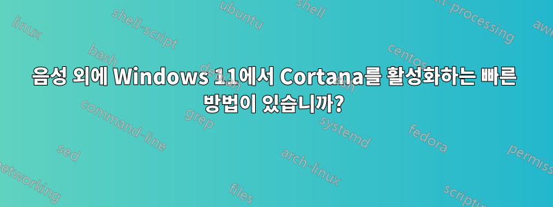 음성 외에 Windows 11에서 Cortana를 활성화하는 빠른 방법이 있습니까?