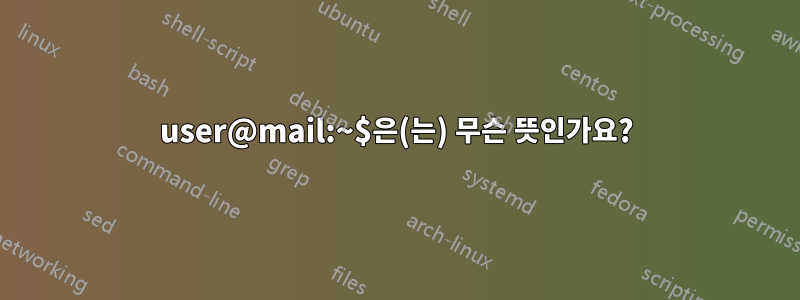 user@mail:~$은(는) 무슨 뜻인가요?