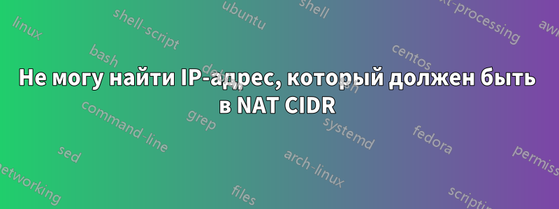 Не могу найти IP-адрес, который должен быть в NAT CIDR