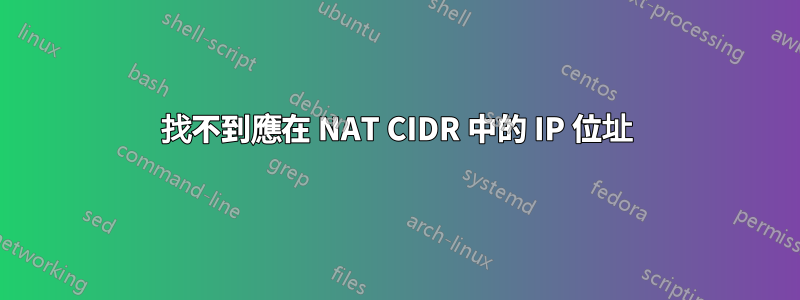 找不到應在 NAT CIDR 中的 IP 位址