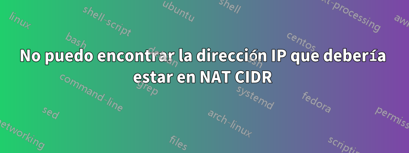 No puedo encontrar la dirección IP que debería estar en NAT CIDR