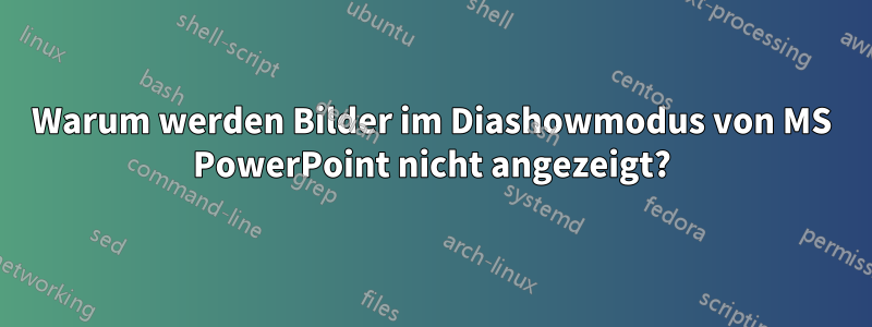 Warum werden Bilder im Diashowmodus von MS PowerPoint nicht angezeigt?