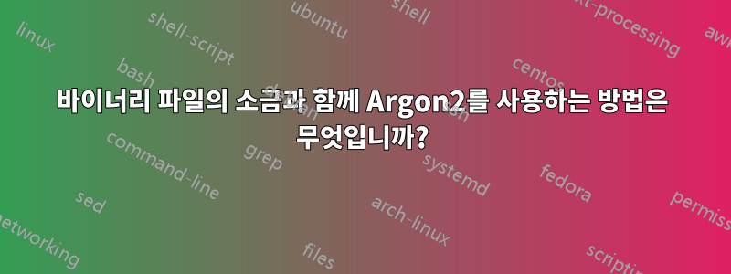 바이너리 파일의 소금과 함께 Argon2를 사용하는 방법은 무엇입니까?