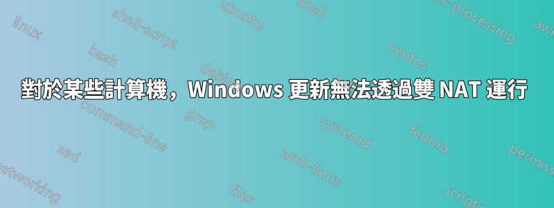 對於某些計算機，Windows 更新無法透過雙 NAT 運行