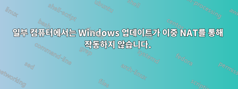 일부 컴퓨터에서는 Windows 업데이트가 이중 NAT를 통해 작동하지 않습니다.