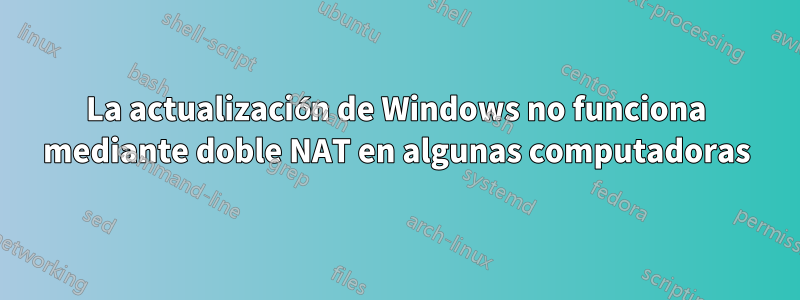 La actualización de Windows no funciona mediante doble NAT en algunas computadoras