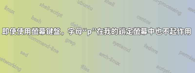 即使使用螢幕鍵盤，字母“p”在我的鎖定螢幕中也不起作用