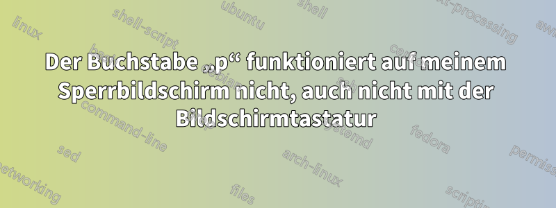 Der Buchstabe „p“ funktioniert auf meinem Sperrbildschirm nicht, auch nicht mit der Bildschirmtastatur