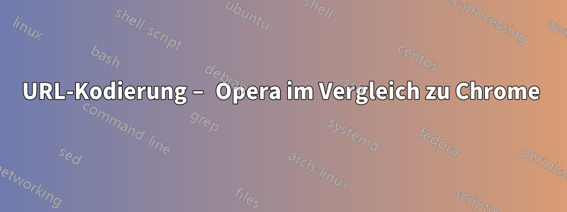 URL-Kodierung – Opera im Vergleich zu Chrome