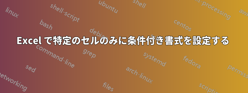 Excel で特定のセルのみに条件付き書式を設定する