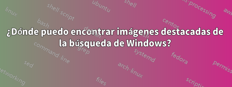 ¿Dónde puedo encontrar imágenes destacadas de la búsqueda de Windows?