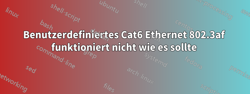 Benutzerdefiniertes Cat6 Ethernet 802.3af funktioniert nicht wie es sollte