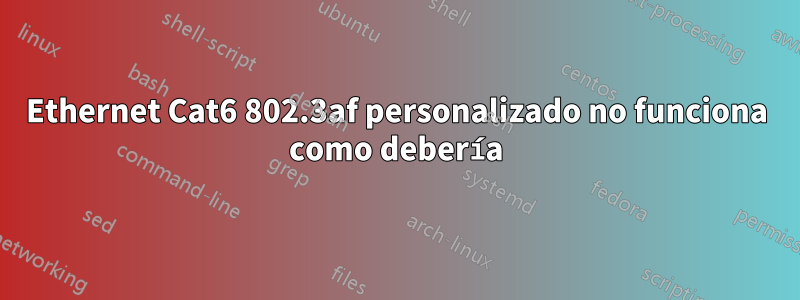 Ethernet Cat6 802.3af personalizado no funciona como debería